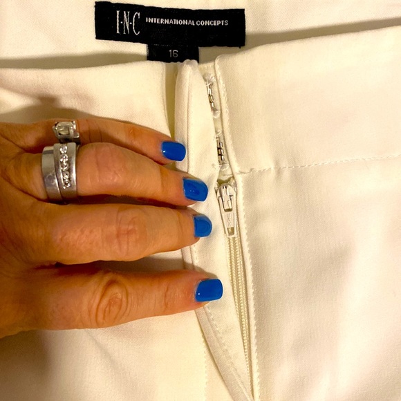 NWT Fully Lined Wide Leg Pants by International Concepts |Size 16 Vanilla color - Picture 4 of 11